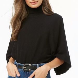 Short sleeve black turtleneck